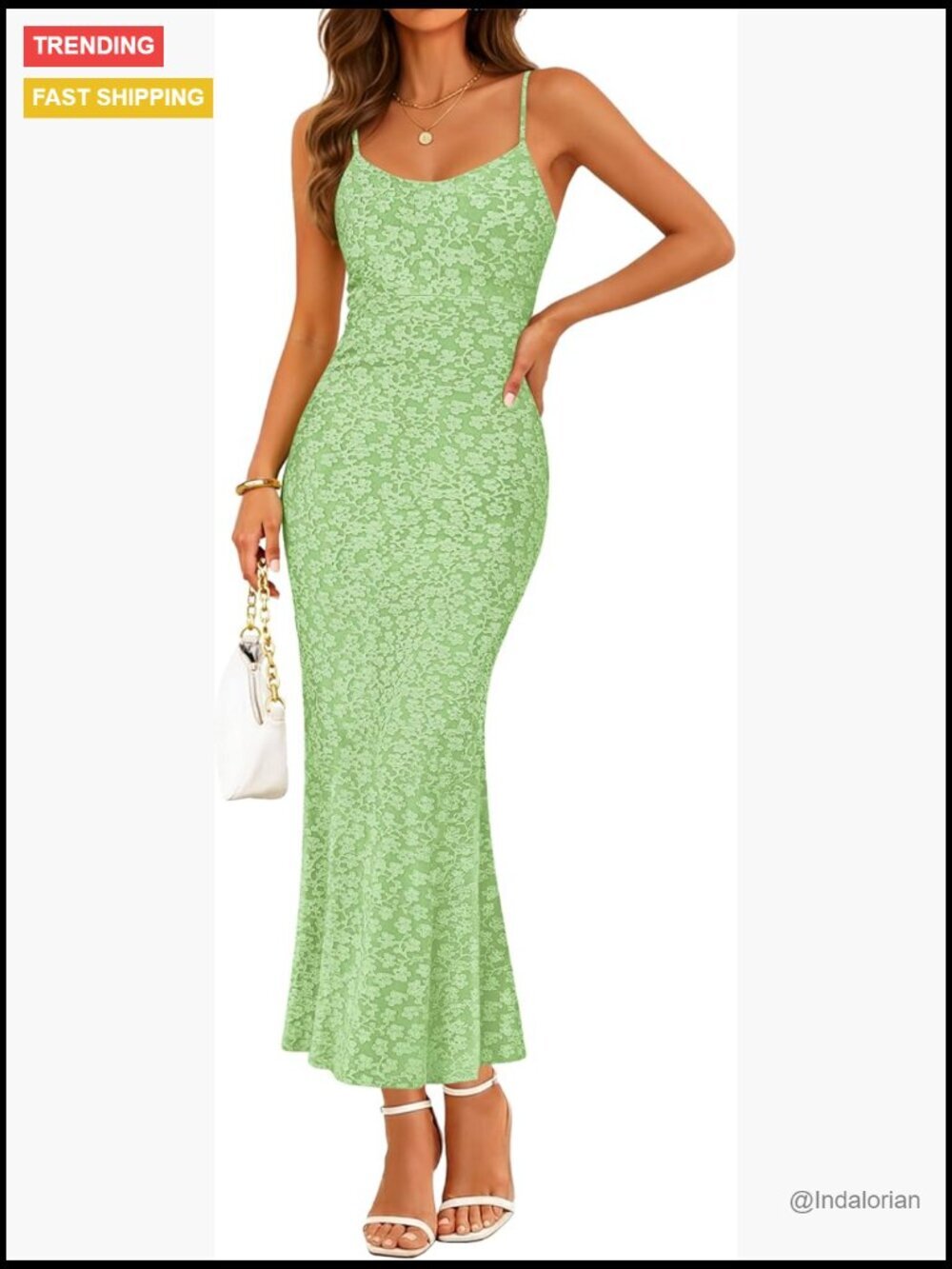 Spaghetti Strap Bodycon Floral Midi Dress Square Neck Sleeveless